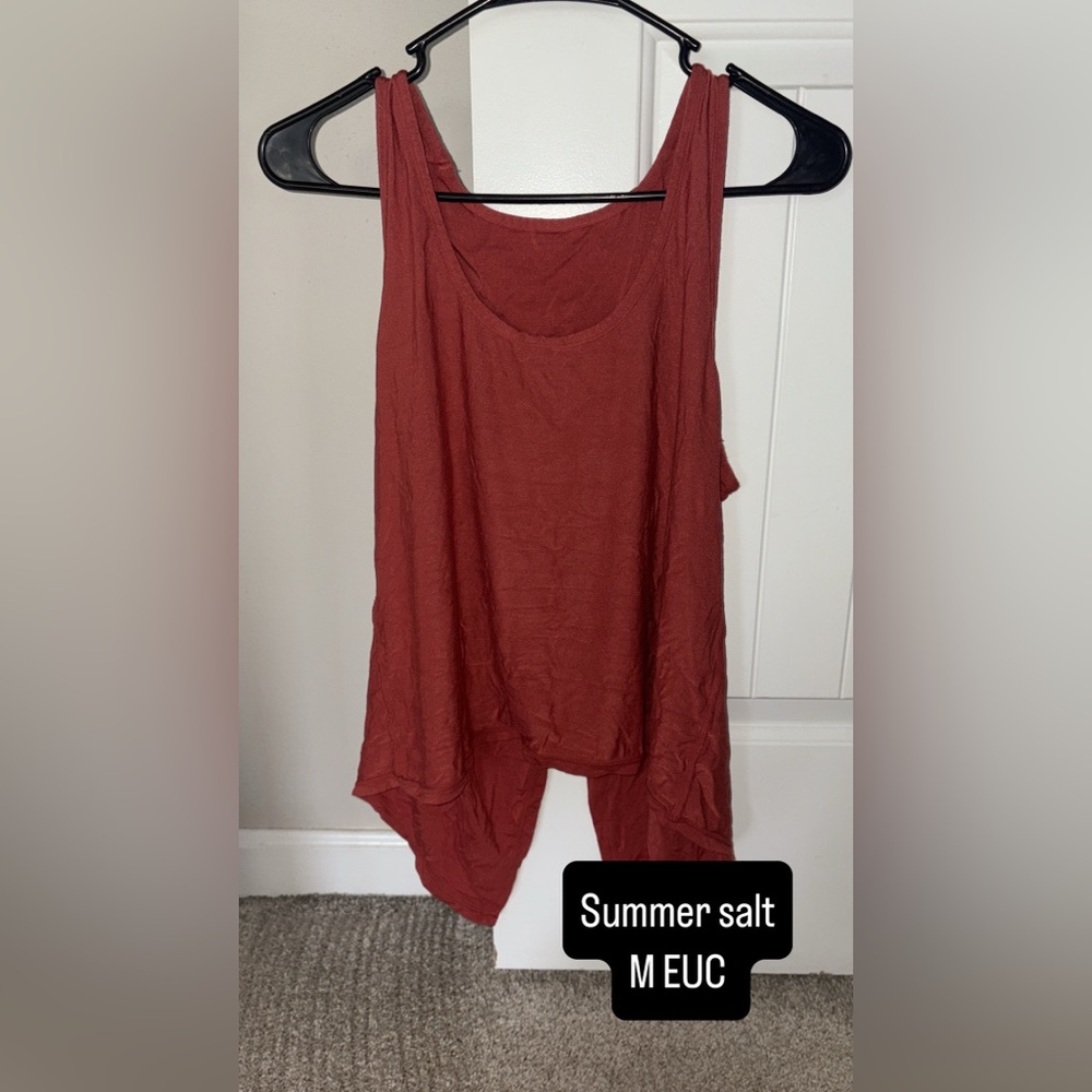 Summersalt Asymmetrical Red Sleeveless Tank Top
